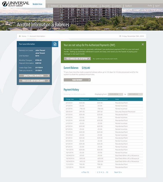 Universal Properties - Property Profile Page