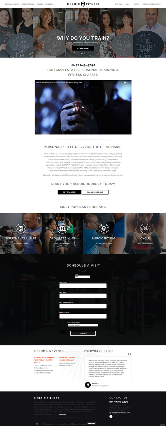 Heroic Fitness Website Design Wireframe