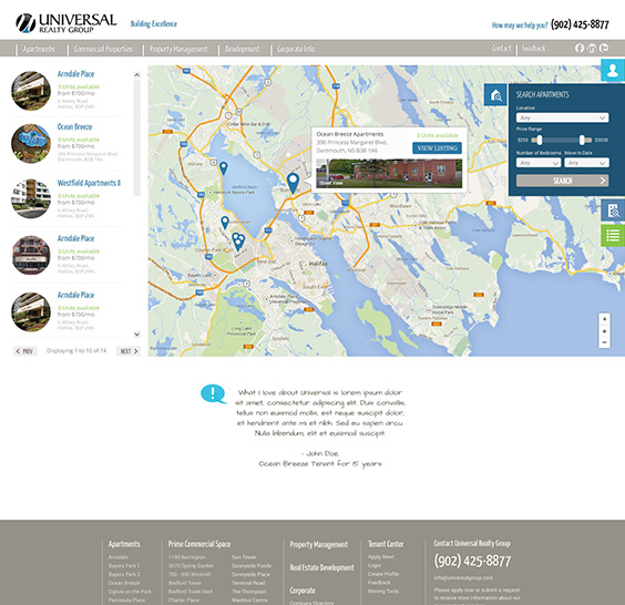 Universal Properties - Search Page Design & IA